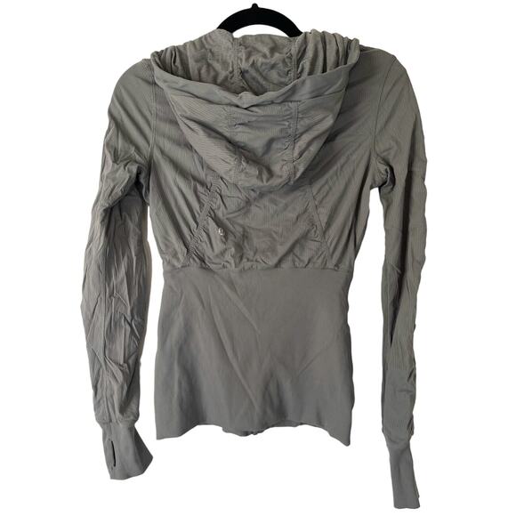 LULULEMON Dance Studio Reversible Hoodie Jacket Full Zip Gray Color Size 4 - Picture 4 of 10